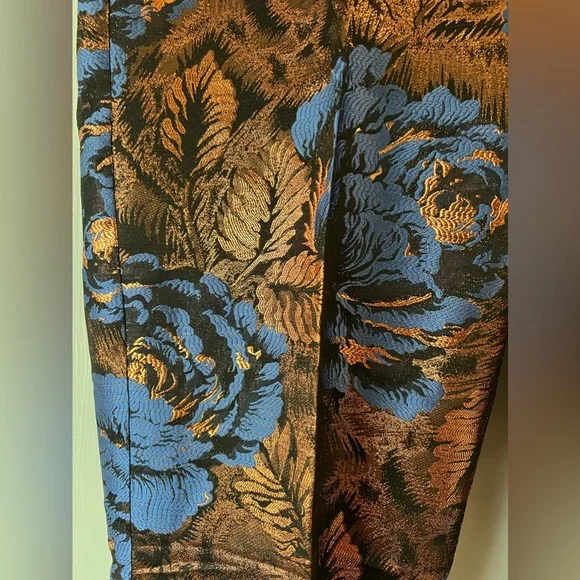 Anthropologie Leifsdottir Metallic Floral Jacquard Trousers - Picture 5 of 16